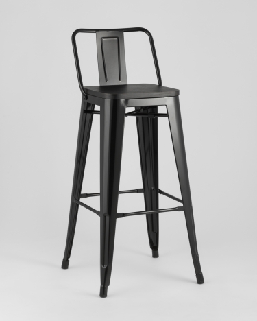 Стул барный Stool Group Tolix Wood 75.5 со спинкой Черный