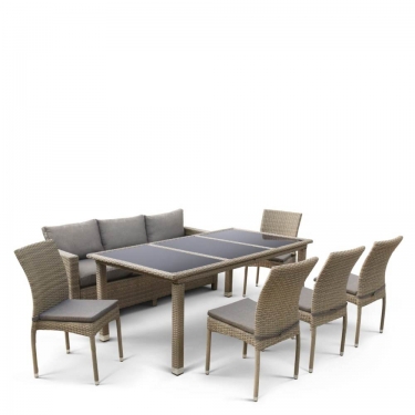 Комплект плетеной мебели Афина-мебель T365/S65/Y380B-W65 8PCS Light Brown 8Pcs