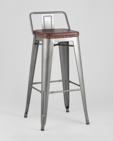 Стул барный Stool Group TOLIX SOFT экокожа Серебристый