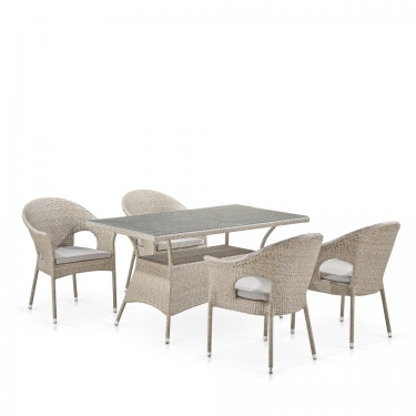 Комплект плетеной мебели Афина-мебель T198C/Y79C-W85 Latte 4Pcs