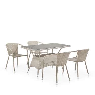 Комплект плетеной мебели Афина-мебель T198D/Y137C-W85 Latte 4Pcs