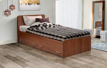 Кровать Матрица с ящиками на уголках 5 ЛДСП 8001900 Венге