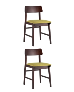 Комплект из двух стульев Stool Group ODEN мягкая тканевая Оливковая обивка