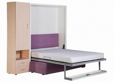 Шкаф-диван-кровать Новый век Смарт 1 3-в-1 левый 1600 Белая шагрень