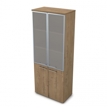 Шкаф высокий со стеклом ALSAV GLOSS LINE 9НШ.005.19 Teakwood