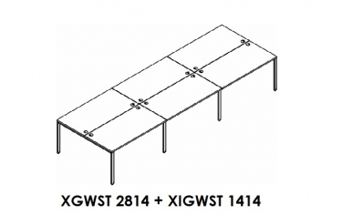 Составная рабочая станция Skyland XTEN GLOSS XGWST 2814 + XIGWST 1414 Белая