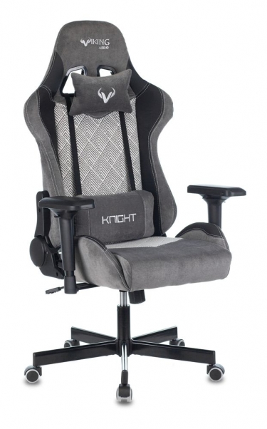 Кресло игровое Zombie Бюрократ VIKING 7 KNIGHT B FABRIC Серый Loft ромбик