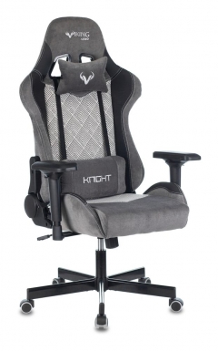 Кресло игровое Zombie Бюрократ VIKING 7 KNIGHT B FABRIC Серый Loft ромбик