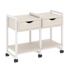 Тумба на колесных опорах наборная. Вариант 1 Рива LOFT VR.L-TN-1.K Металл белый Денвер светлый