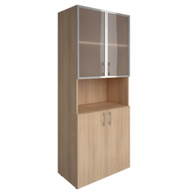 Шкаф книжный со стеклом в раме без топа Рива YALTA LT-ST 1.4R Снежная Патина