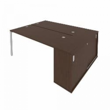Рабочая станция с опорным шкафом-купе Рива Metal System Б.РС-СШК-1.4 Венге/Серый
