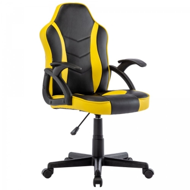 Кресло компьютерное BRABIX BRABIX Shark GM-203 экокожа Черный-желтый