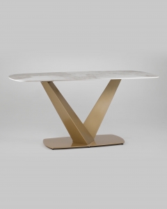 Обеденный стол Stool Group Аврора 160x90 Белый мрамор