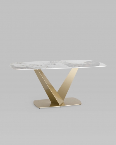 Обеденный стол Stool Group Аврора 180x90 Белый мрамор