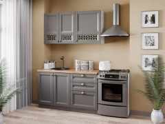 Тумба кухонная 600 с 2 ящиками ЛЮКС 4 Любимый дом Амели-3 ЛД 299.900.000.065 Белый Оникс серый