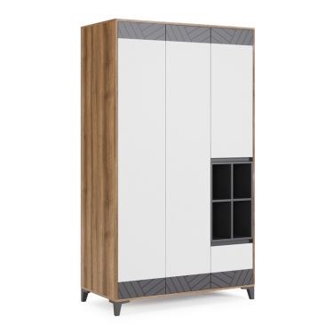 Шкаф универсальный "Гринвич" МАГ-РИВЕР Авелано/Темно-серый/Белый