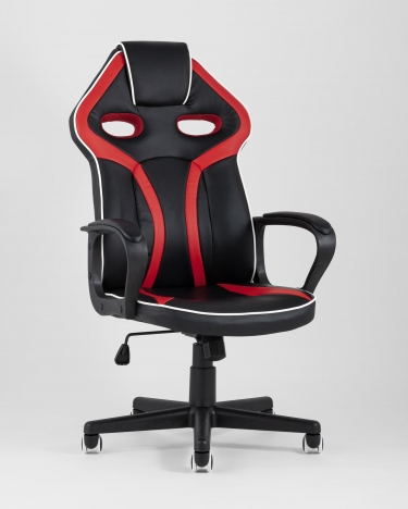 Игровое кресло Stool Group TopChairs Racer Lighti Черное с красным