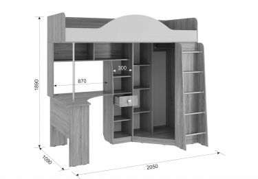 Детский комплекс Мебельсон Фэнтези MDF-08 белый рамух