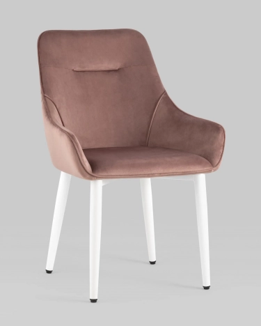 Стул Stool Group Диана white велюр Пыльно-розовый