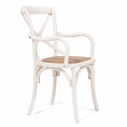 Стул с подлокотниками Tetchair CROSS mod.CB2008 дерево береза, 91х55х52см, butter white