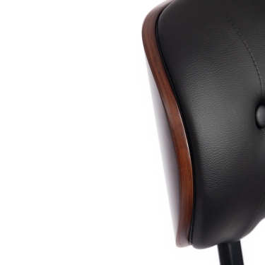 Барный стул Tetchair DRAKAR mod.4050 металл/дерево/экокожа, 51х56х95-116 см, высота сиденья 65-87 см, черный/орех/хром