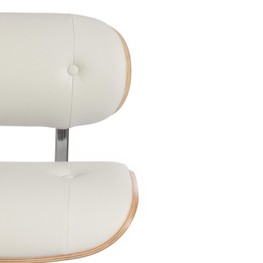 Барный стул DRAKAR mod.4050 Tetchair DRAKAR mod.4050 металл/дерево/экокожа, 51х56х95-116 см, высота сиденья 65-87 см, белый/нат/хром