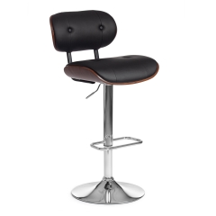 Барный стул DRAKAR mod.4050 Tetchair DRAKAR mod.4050 металл/дерево/экокожа, 51х56х95-116 см, высота сиденья 65-87 см, белый/нат/хром
