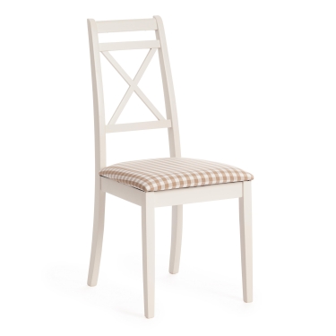 Стул Tetchair Siena SA-SC дерево гевея, 46х59х98см, ivory white слоновая кость 2-5, ткань античный коричневый 004-3