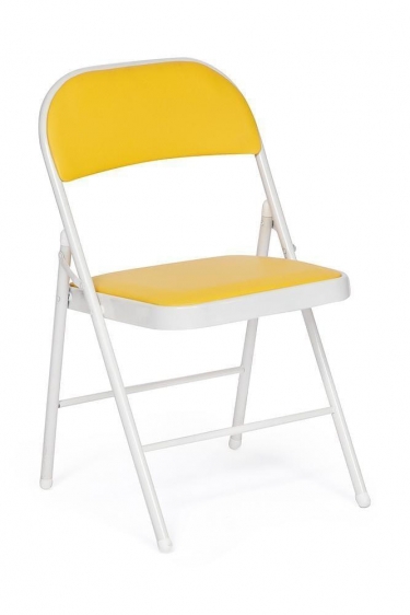 Стул складной Tetchair FOLDER mod. 032 каркас металл, сиденье/спинка экокожа, 415176см, желтый