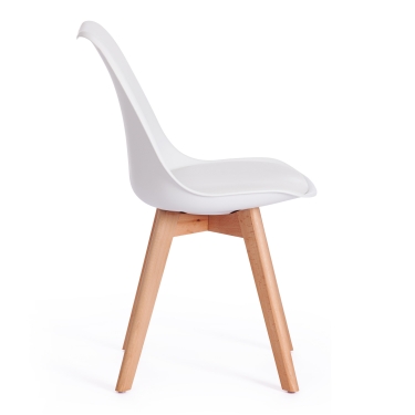 Стул Tetchair TULIP mod. 73 дерево/пластик/ПУ, 48.552.583cм, белый