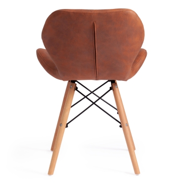 Стул Tetchair STUTTGART mod. 74 экокожа/дерево береза/металл, 50 х 47 х 73 см, античный серый RH02-26/натуральный