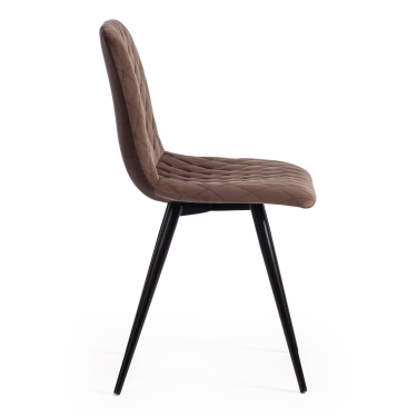 Стул Tetchair CHILLY mod. 7095-1 ткань/металл, 45x53х88 см, высота до сиденья 50 см, коралловый barkhat 15 /черный
