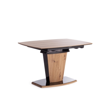 Стол Tetchair FANCY МДФ HPL/стекло, 120-160х85х75 см, Дуб артисан/Черный