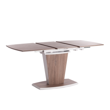 Стол Tetchair FANCY МДФ HPL, 120-160х85х75 см, Дуб трюфель/Белый