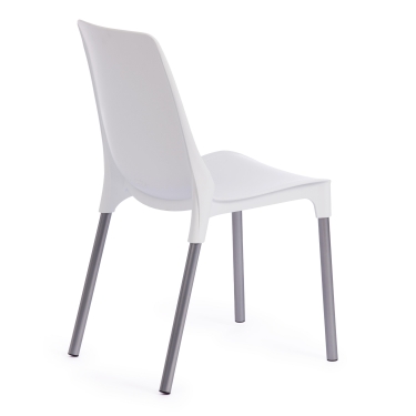 Стул Tetchair GENIUS mod 75 металл/пластик, 46x56x84cм, белый/ножки хром