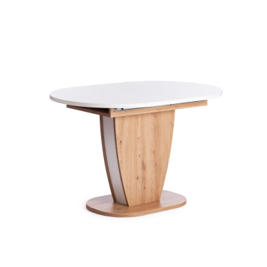 Стол обеденный Tetchair SATURN ЛДСП, 120-160x80x75,5 см, Дуб Артисан/Белый