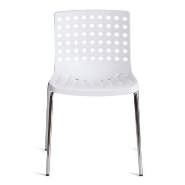 Стул Tetchair SKALBERG mod. C-084-A металл/пластик, 46 х 56 х 79 см, White белый / Chrome хром