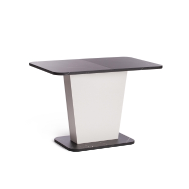 Стол обеденный Tetchair GENT ЛДСП, 110-145x68,6x75,5 см, Мрамор Блэк Роял/Белый