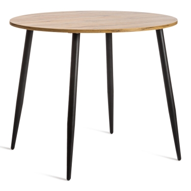 Стол Tetchair URANUS ЛДСП/металл, 90x90x77 см, Дуб вотан/Черный