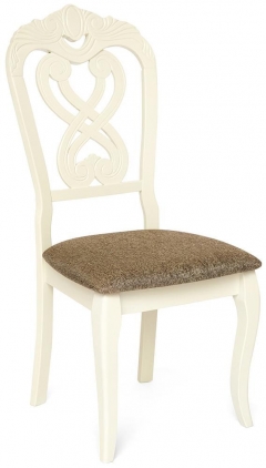 Стул Tetchair Андромеда/ Andromeda дерево гевея, 47х55,5х107 см, Ivory white, ткань коричневая S168-7