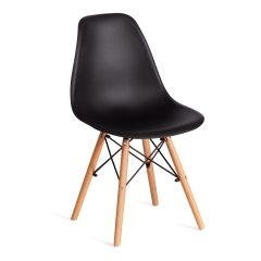 Стул Tetchair CINDY EAMES mod. 1801 дерево бук/металл/сиденье пластик, 45x51x82 см, Black черный