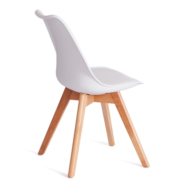 Стул TULIP mod. 73-1 дерево/пластик/экокожа, 47,5x55x80 см, белый