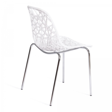 Стул Tetchair CRISPY mod. 61 / 1 шт. в упаковке металл, пластик, 44 x 56.5 x 80 см, White белый 11954/хром