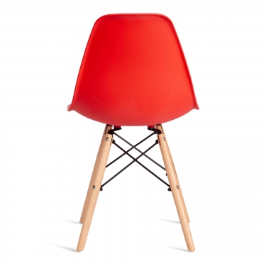 Стул Tetchair CINDY EAMES mod. 1801 дерево бук/металл/сиденье пластик, 45x51x82 см, Red красный