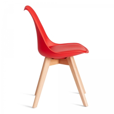 Стул Tetchair TULIP mod. 73-1 дерево/пластик/экокожа, 47,5x55x80 см, Красный Red
