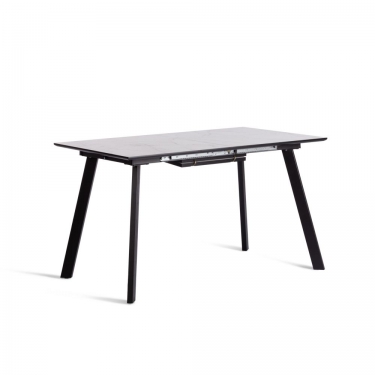 Стол обеденный Tetchair DARWIN МДФ HPL 0,6 мм/металл, 85х130-170х75 см, Жемчужный перито/чёрный