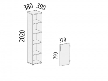 Стеллаж закрытый Витра Альфа 63 137 Дуб Кобург