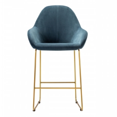 Стул R-home Kent полубар Diag blue/Линк золото