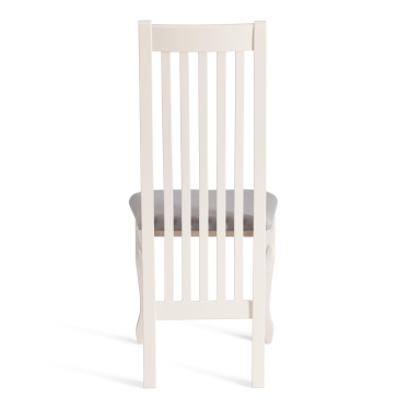 Стул Tetchair DOLCE мягкое сидение бук, 40х46х100см, ivory white, велюр Tenerife Ultimate grey