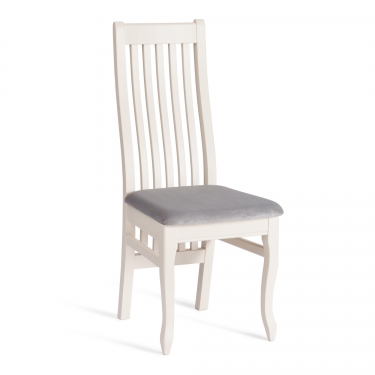 Стул Tetchair DOLCE мягкое сидение бук, 40х46х100см, ivory white, велюр Tenerife Ultimate grey